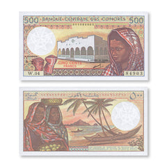 Comoros 500 Francs, 1994, B301c, P10b, UNC