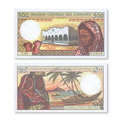 Comoros 500 Francs, 2002, B301e, P10b, UNC