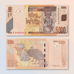 Congo Democratic Republic 5000 Francs, 2013, B324b, P102, UNC - Robert's World Money - World Banknotes
