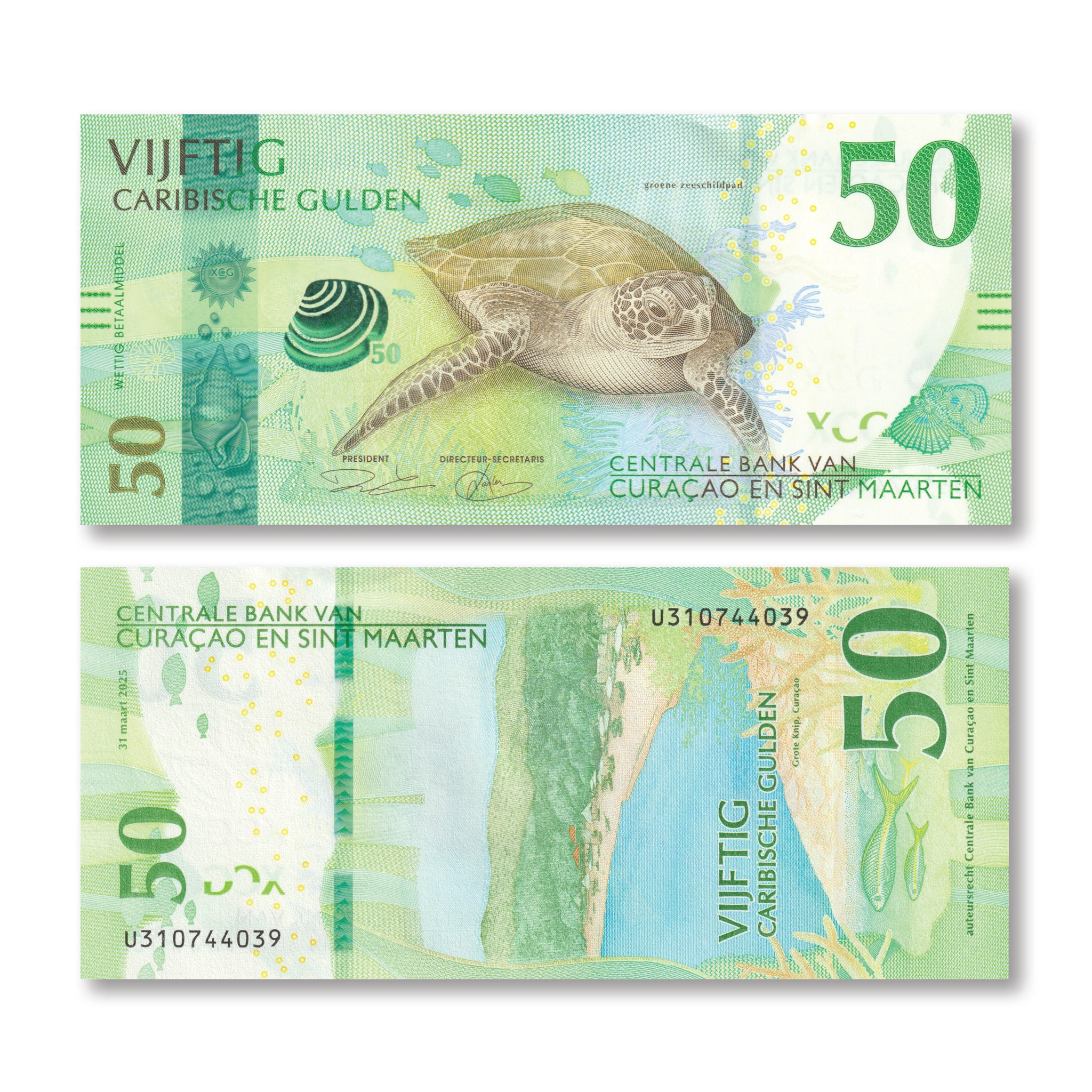 Guilders Sign Caribbean Guilder Full Set: 10–200 Guilders, 2025, UNC – Robert's World ...