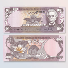 Nicaragua 100 Córdobas, 1984, B435a, P141, UNC - Robert's World Money - World Banknotes