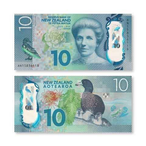 New Zealand 10 Dollars, 2015, B138a, P192, UNC - Robert's World Money - World Banknotes