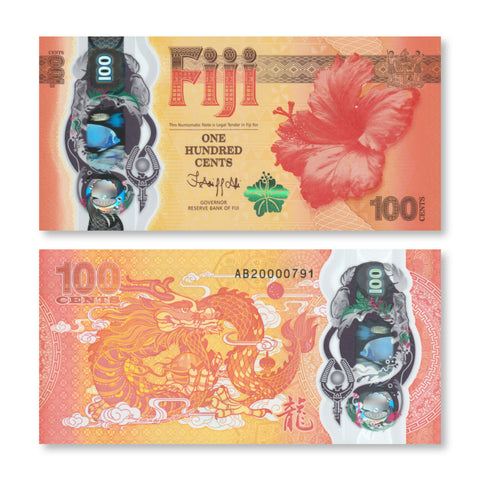 Fiji 100 Cents, 2023 Commemorative, BNP514a, UNC