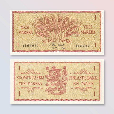 Finland 1 Markka, 1963, B386a, P98a, UNC - Robert's World Money - World Banknotes