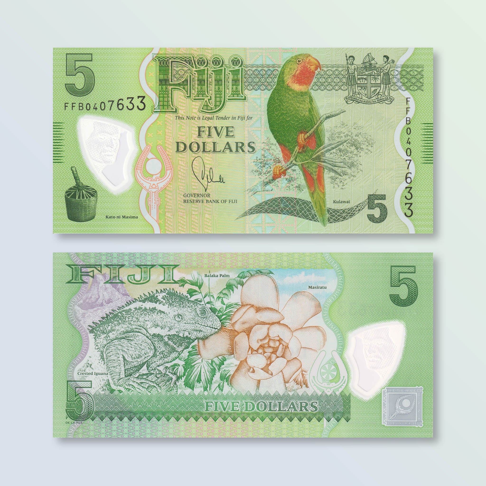 Fiji 5 Dollars, 2013, B526a, P115a, UNC - Robert's World Money - World Banknotes