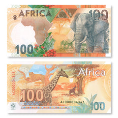 Goznak Test Notes, Set of 3, 2025, Africa: Lion, Rhino, Elephant, UNC