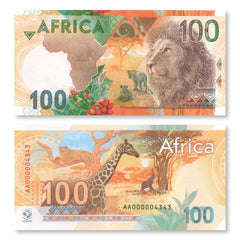 Goznak Test Notes, Set of 3, 2025, Africa: Lion, Rhino, Elephant, UNC