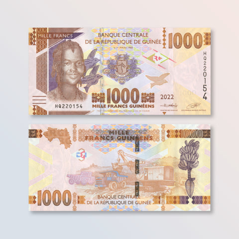 Guinea 1000 Francs, 2022, B339d, P48, UNC