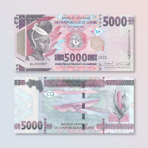 Guinea 5000 Francs, 2022, B340d, P49, UNC
