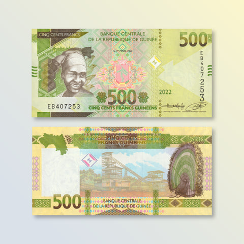Guinea 500 Francs, 2022, B341.5b, UNC