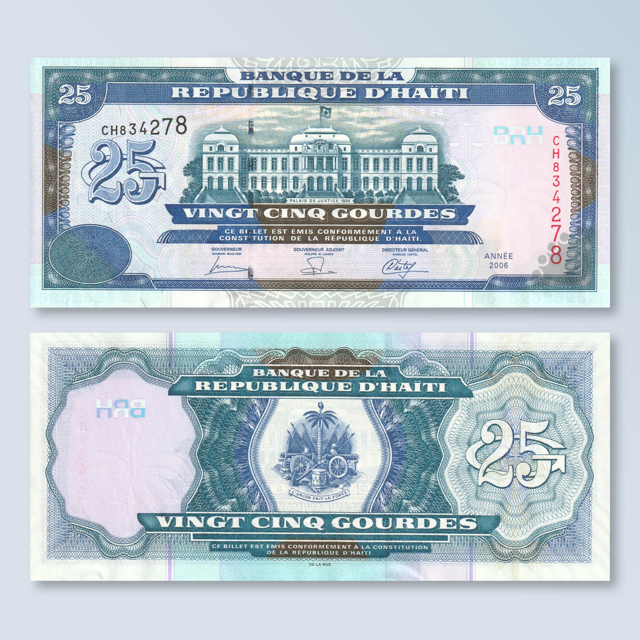 Haiti 25 Gourdes, 2006, B839c, P266c, UNC - Robert's World Money - World Banknotes