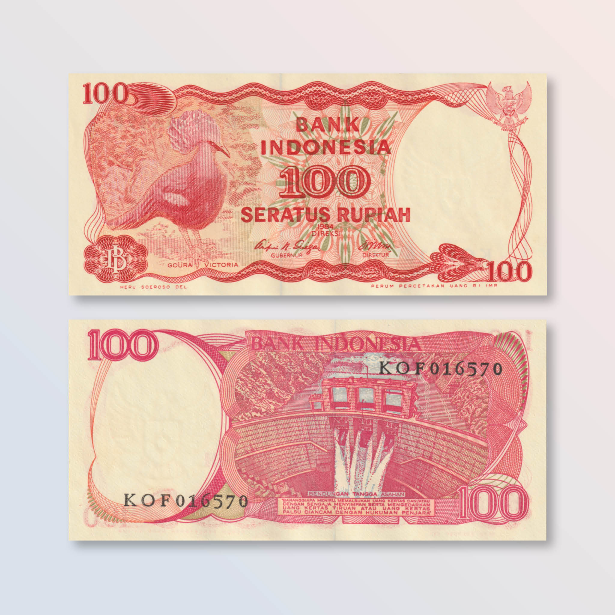 Indonesia 100 Rupiah, 1984, B580a, P122a, UNC - Robert's World Money - World Banknotes