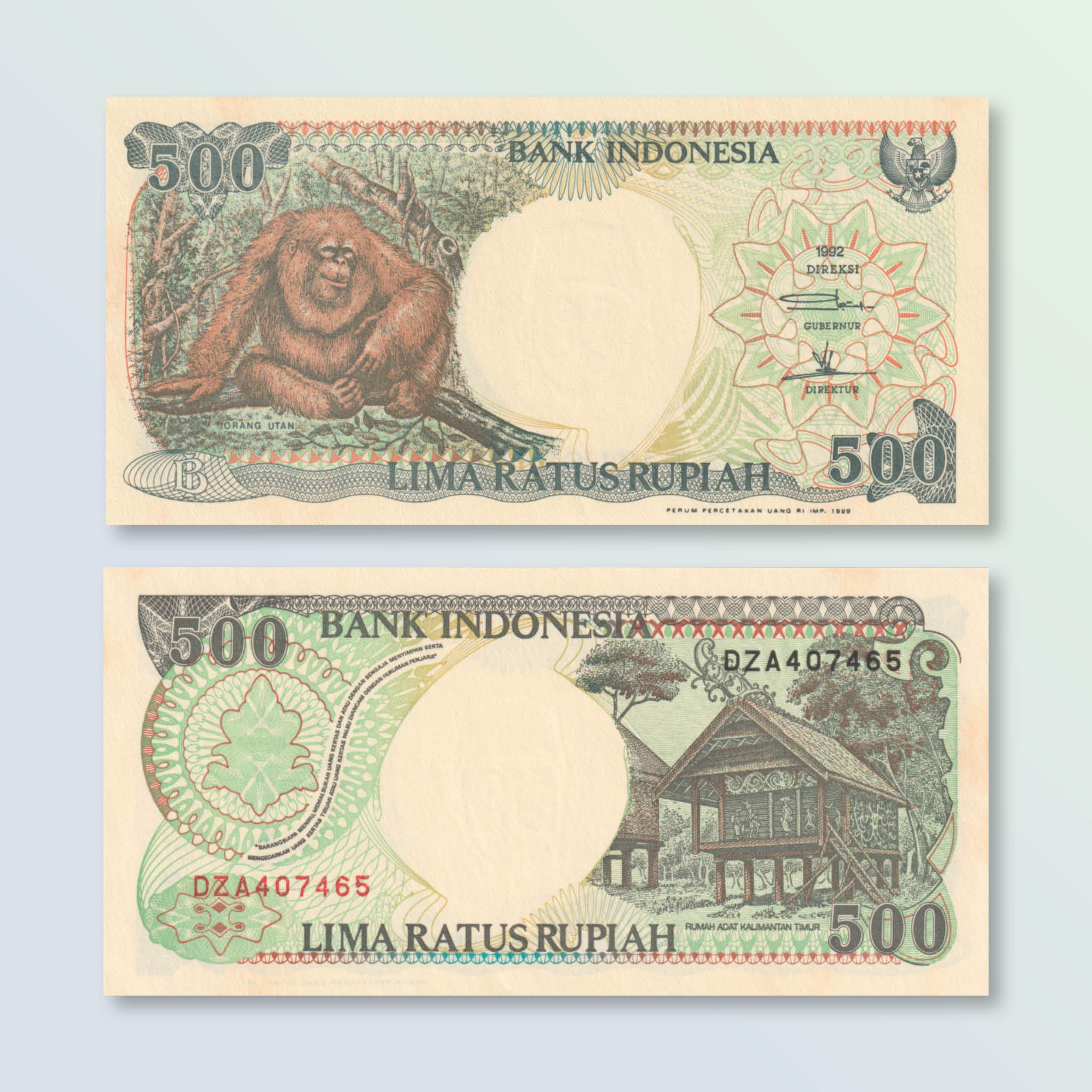 Indonesia 500 Rupiah, 1992/1999, B586h, P128h, UNC - Robert's World Money - World Banknotes