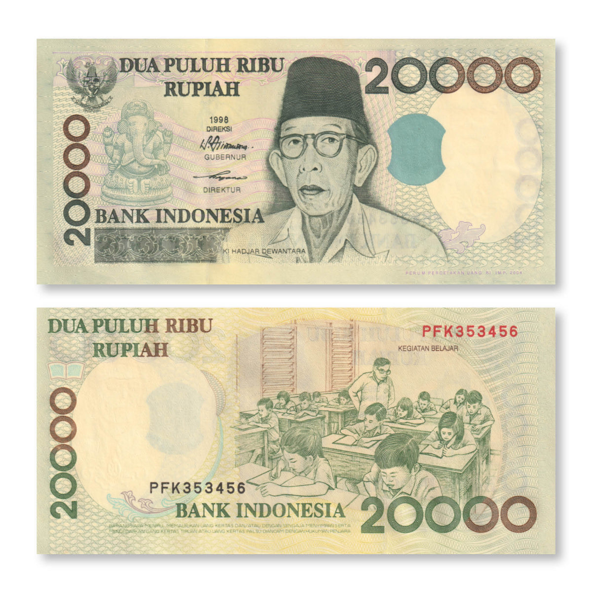 Indonesia 20000 Rupiah, 1998/2004, B594f, P138g, UNC - Robert's World Money - World Banknotes