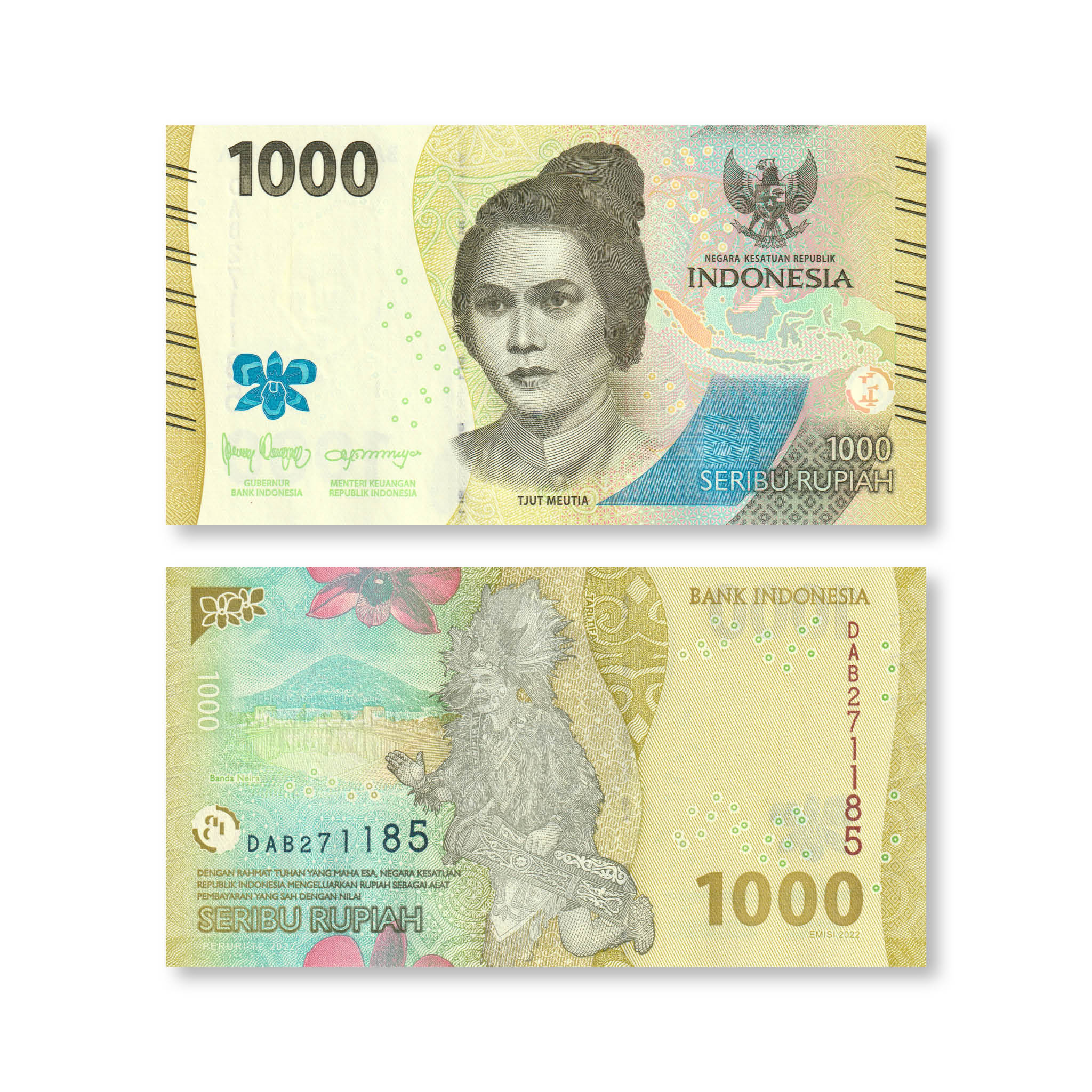 Indonesia Full Set: 1,000–100,000 Rupiah, 2022, B617–B623, UNC - Robert's World Money - World Banknotes