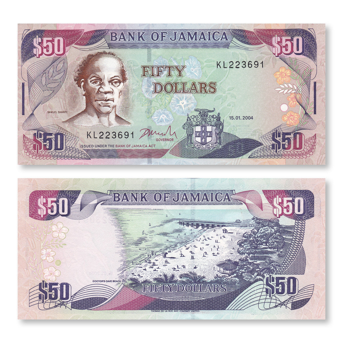 Jamaica 50 Dollars, 2004, B234e, P79e, UNC - Robert's World Money - World Banknotes