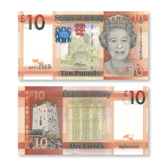 Jersey 10 Pounds, 2010, B129b, P34a, UNC