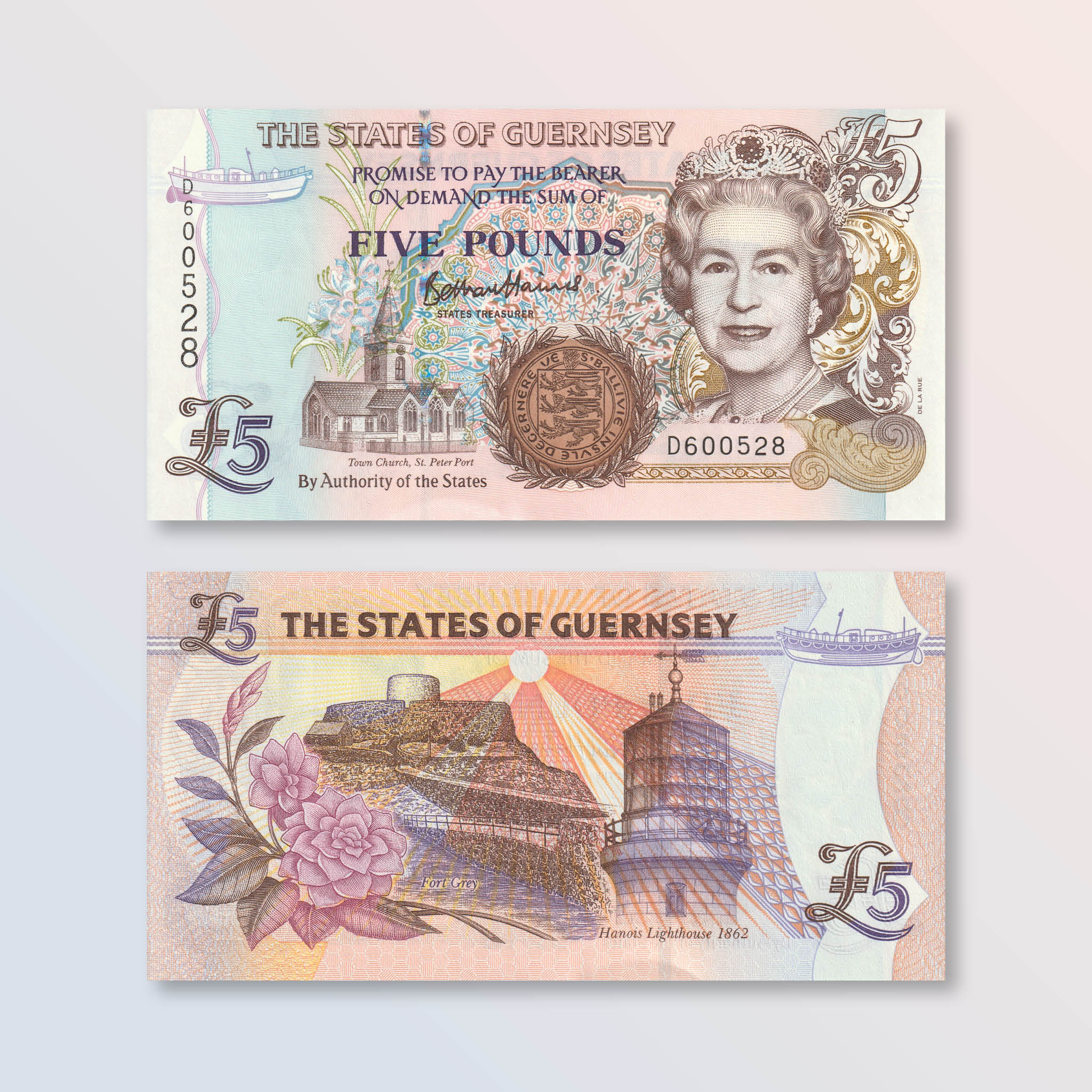 Guernsey 5 Pounds, 2023, B169a, UNC - Robert's World Money - World Banknotes