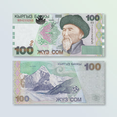 Kyrgyzstan 100 Som, 2002, B215a, P21, UNC - Robert's World Money - World Banknotes