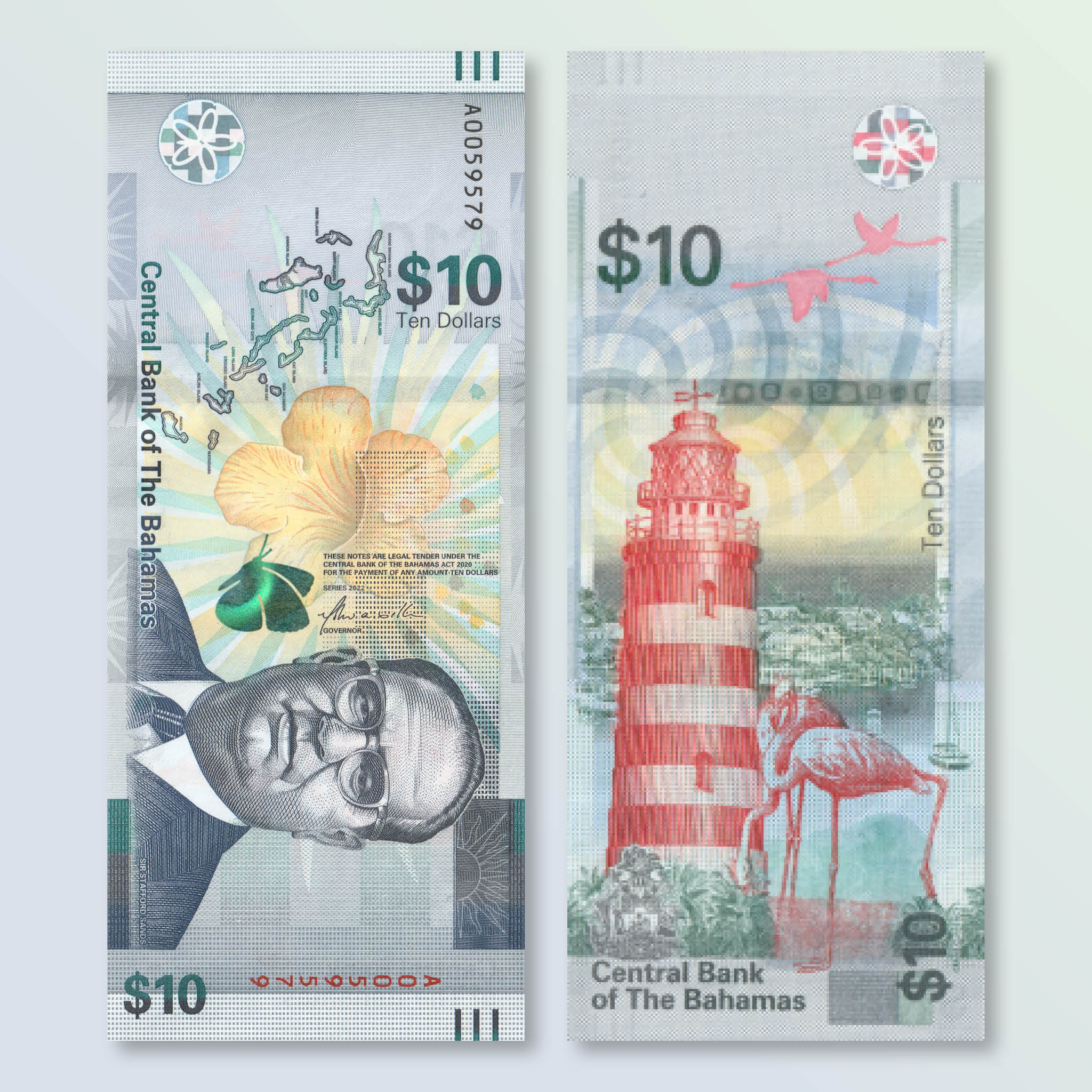 Bahamas 10 Dollars, 2022, B356a, UNC - Robert's World Money - World Banknotes