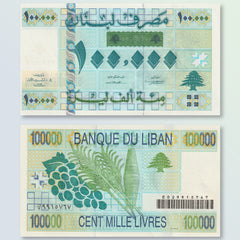 Lebanon 100,000 Pounds, 1999, B521a, P78, UNC