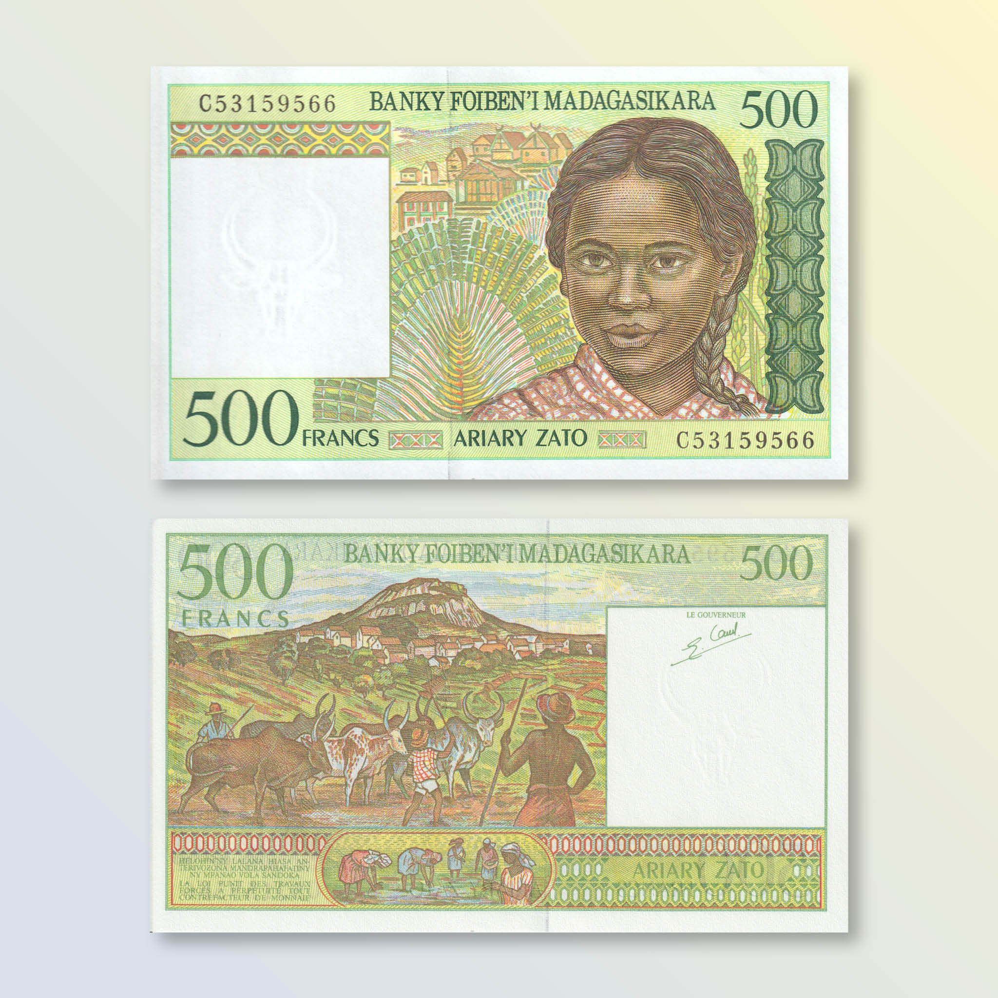 Madagascar 500 Francs, 1994, B311b, P75b, UNC - Robert's World Money - World Banknotes