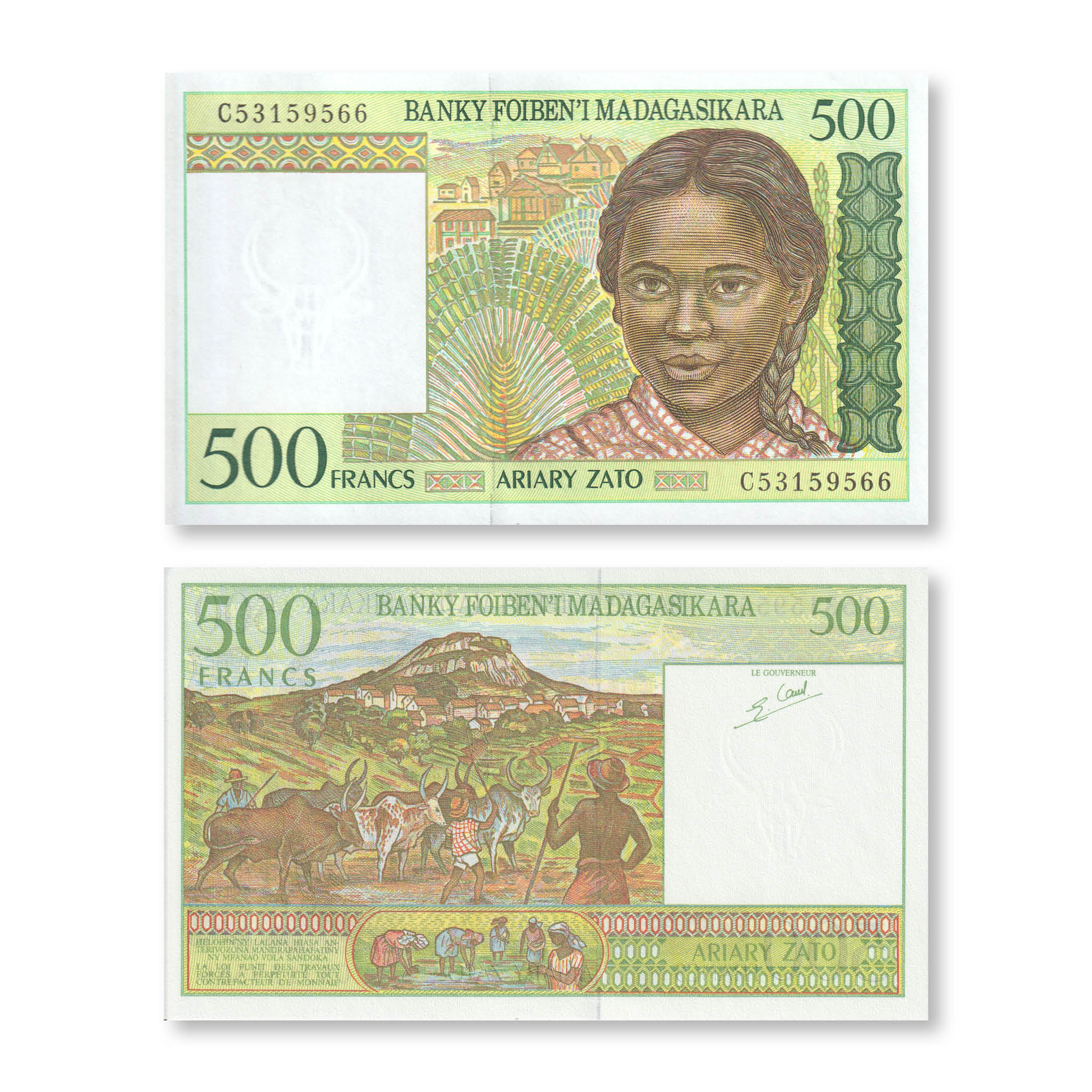 Madagascar 500 Francs, 1994, B311b, P75b, UNC - Robert's World Money - World Banknotes