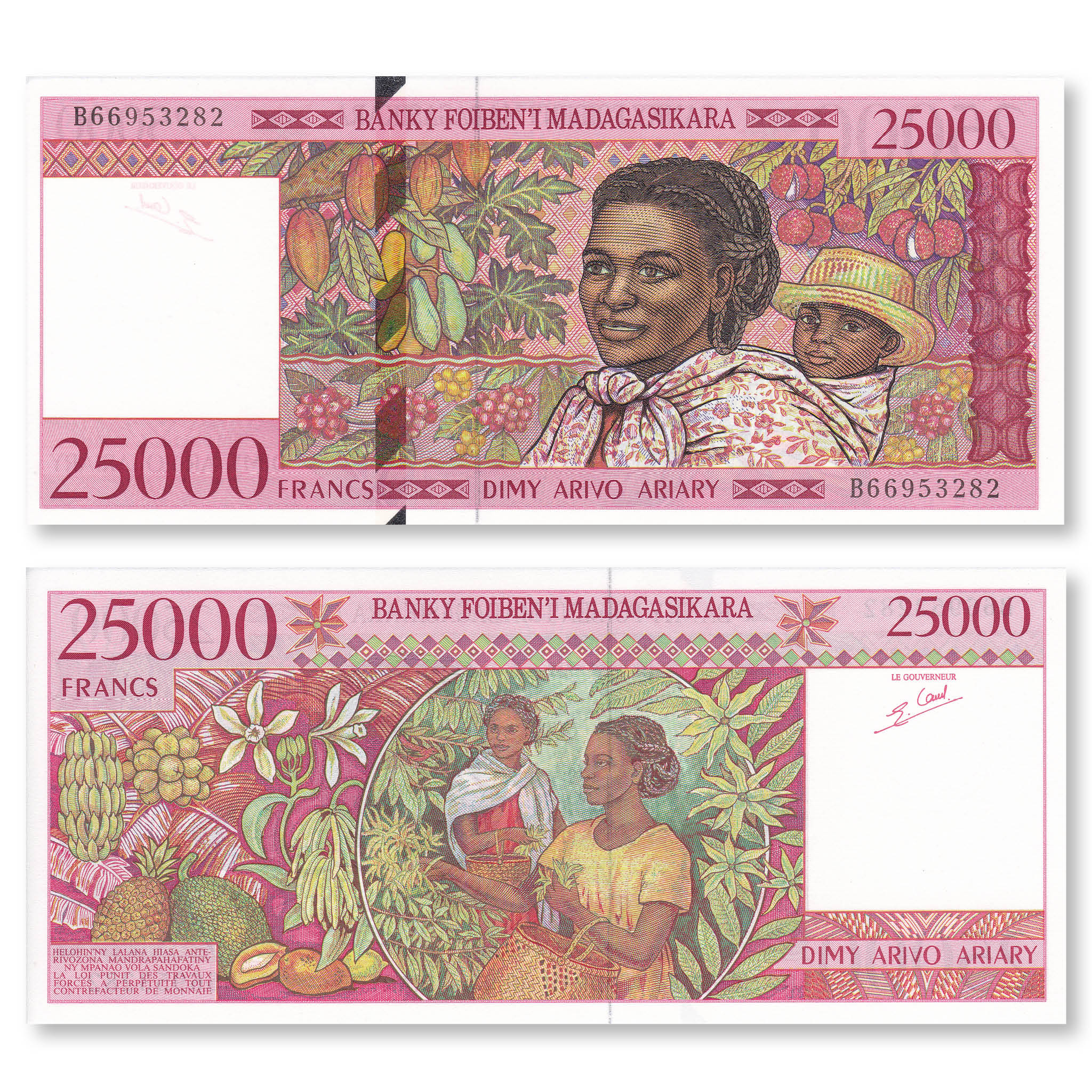 Madagascar 25000 Francs, 1998, B316a, P82, UNC - Robert's World Money - World Banknotes