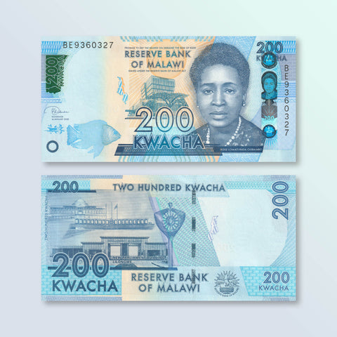 Malawi 200 Kwacha, 2020, B160d, P60, UNC - Robert's World Money - World Banknotes