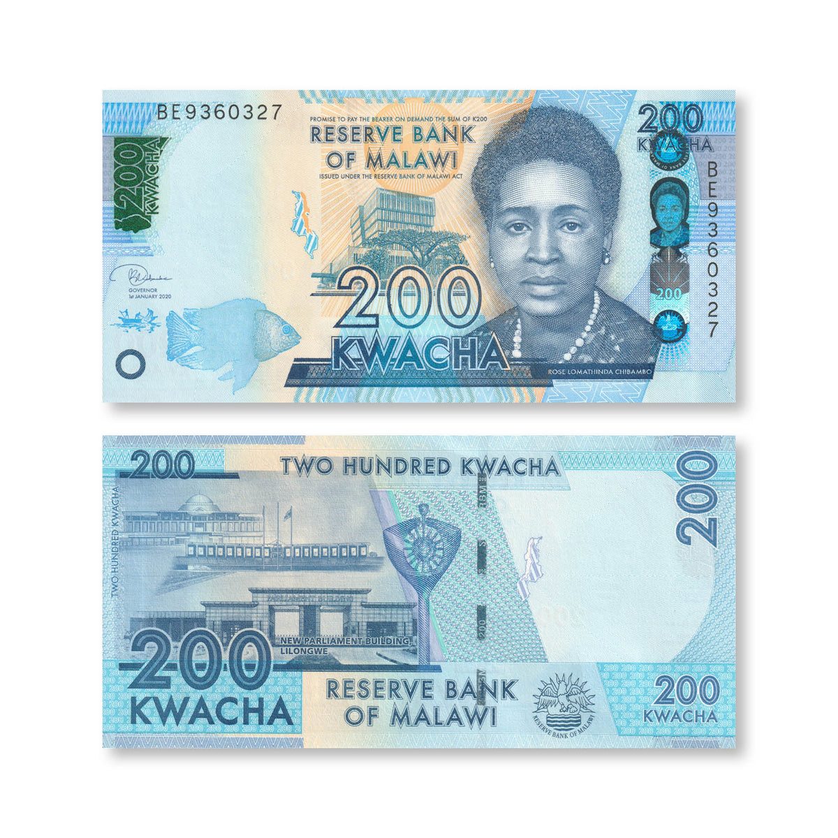 Malawi 200 Kwacha, 2020, B160d, P60, UNC - Robert's World Money - World Banknotes