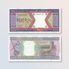 Mauritania 100 Ouguiya, 2002, B104l, P4k, UNC