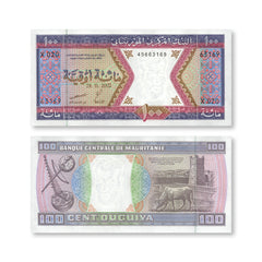 Mauritania 100 Ouguiya, 2002, B104l, P4k, UNC