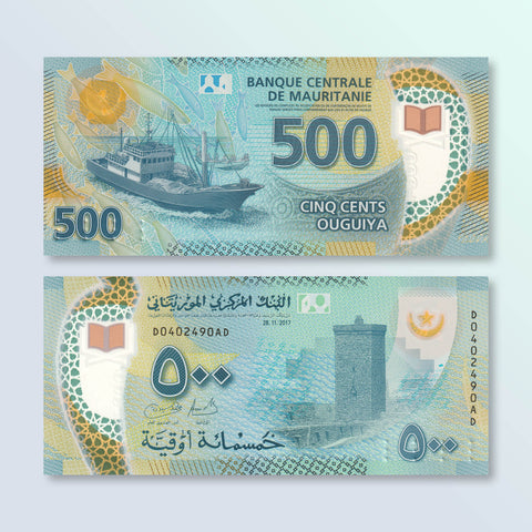 Mauritania 500 Ouguiya, 2017, B129a, P25, UNC - Robert's World Money - World Banknotes