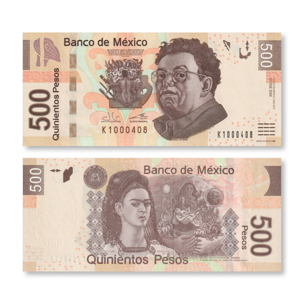Mexico 500 Pesos, 2017, B708m, P126, UNC - Robert's World Money - World Banknotes