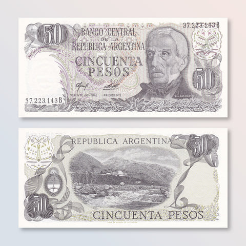 Argentina 50 Pesos, 1977, B354d, P301a, UNC - Robert's World Money - World Banknotes