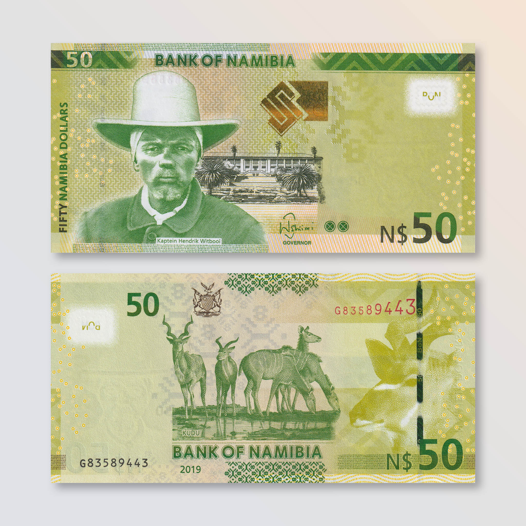 Namibia 50 Dollars, 2019, B211c, P13, UNC - Robert's World Money - World Banknotes