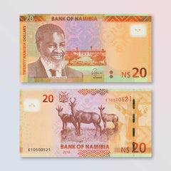 Namibia 20 Dollars, 2018, B217b, P17, UNC - Robert's World Money - World Banknotes