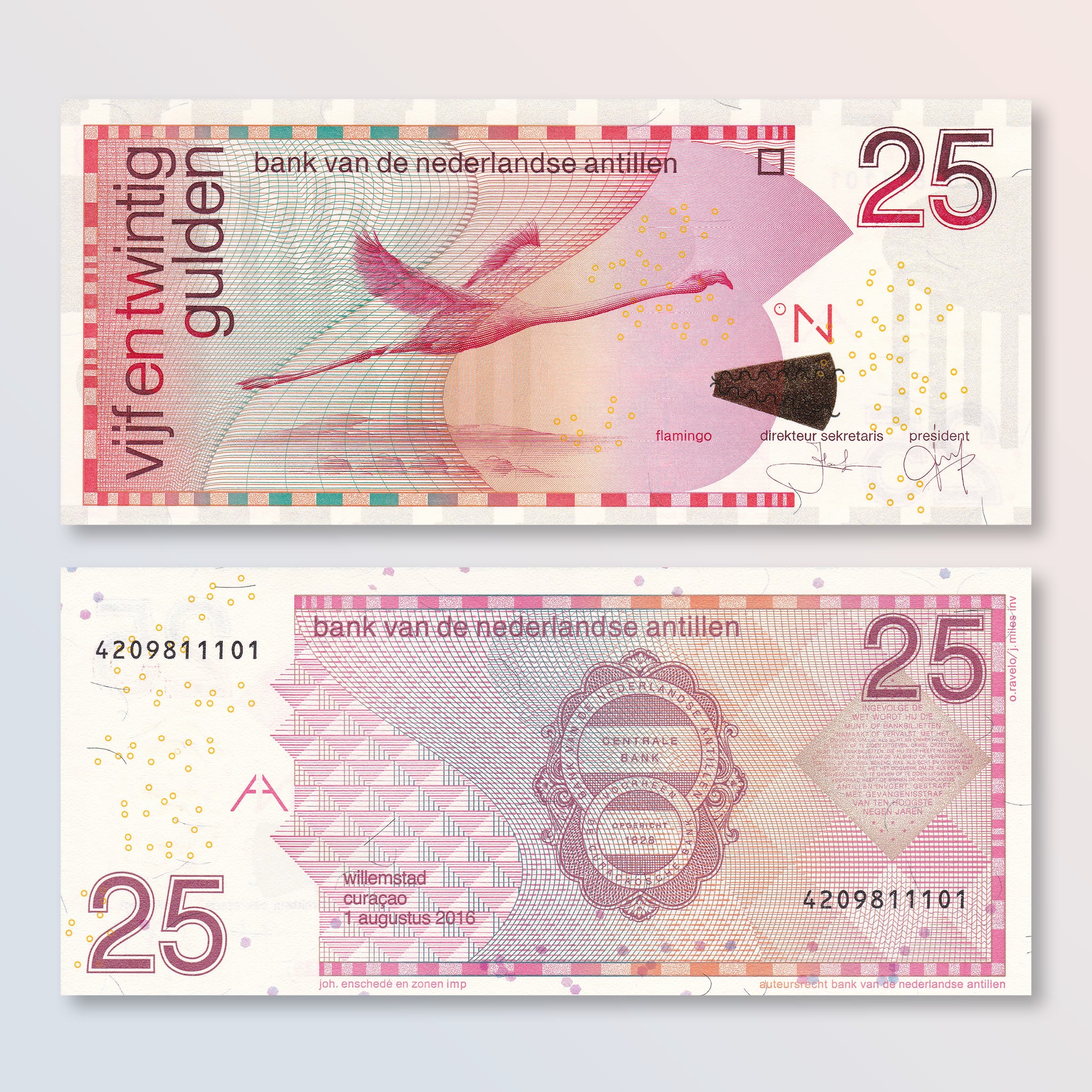 Netherlands Antilles 25 Gulden, 2016, B226i, P29i, UNC - Robert's World Money - World Banknotes