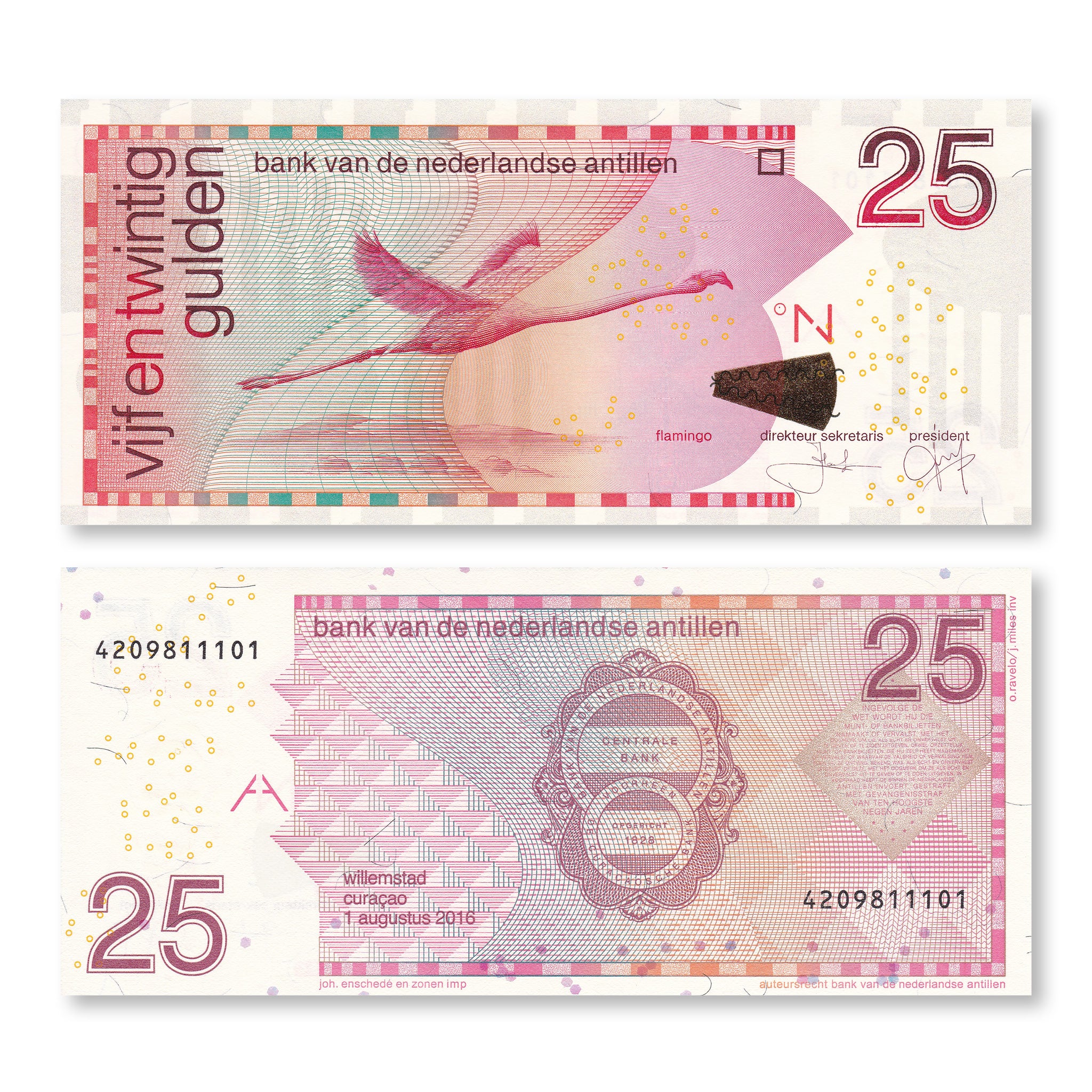 Netherlands Antilles 25 Gulden, 2016, B226i, P29i, UNC - Robert's World Money - World Banknotes