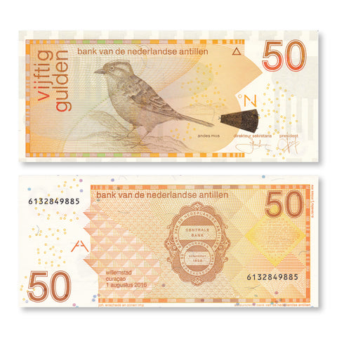 Netherlands Antilles 50 Gulden, 2016, B227h, P30h, UNC - Robert's World Money - World Banknotes