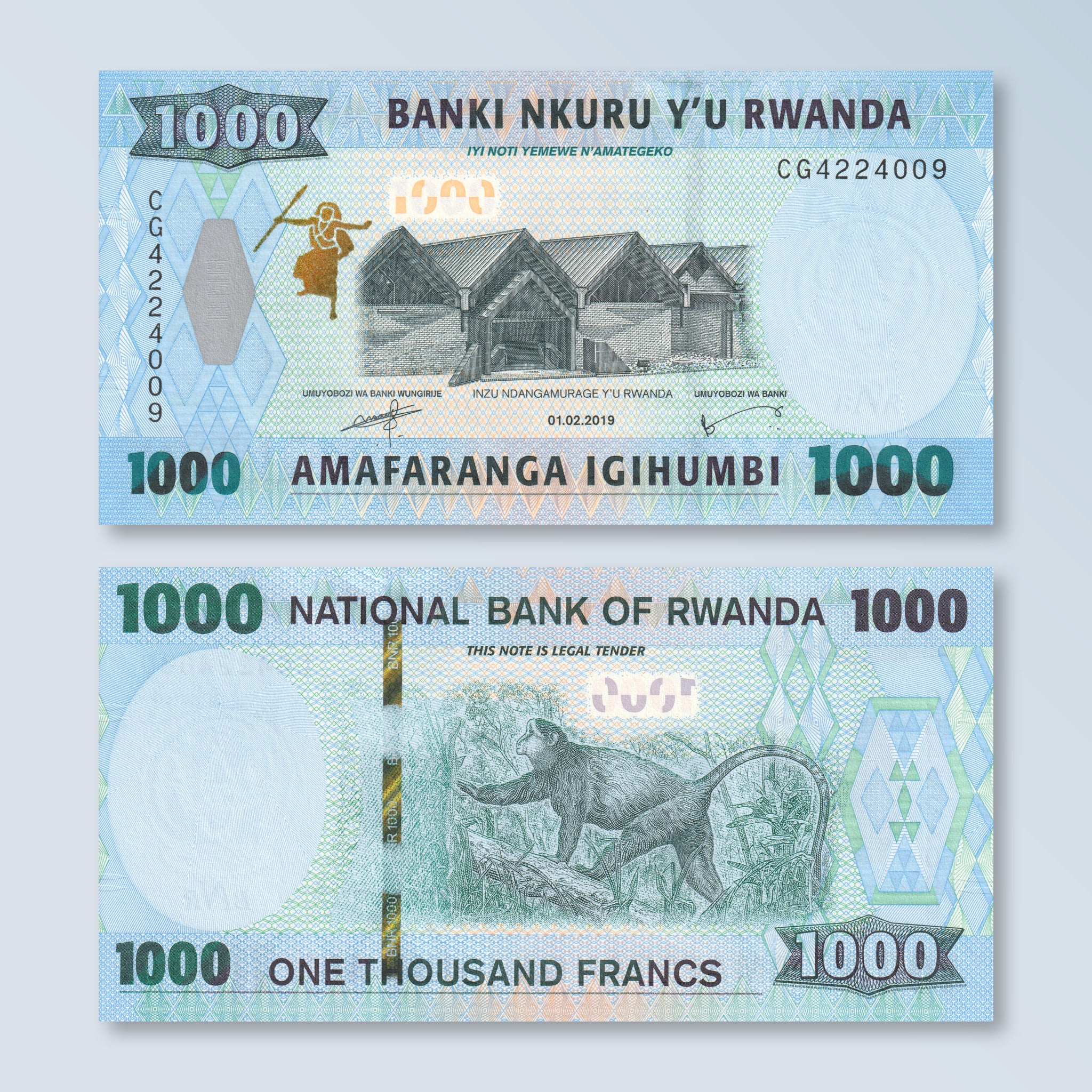 Rwanda 1000 Francs, 2019, B142a, UNC - Robert's World Money - World Banknotes
