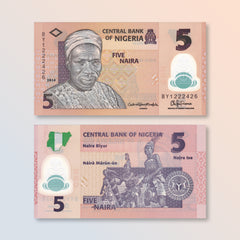 Nigeria 5 Naira, 2014, B234f, P38e, UNC
