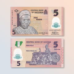 Nigeria 5 Naira, 2015, B234g, P38f, UNC