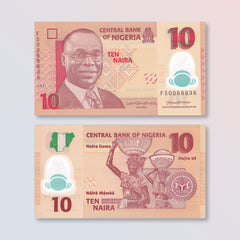 Nigeria 10 Naira, 2021, B235q, P39, UNC