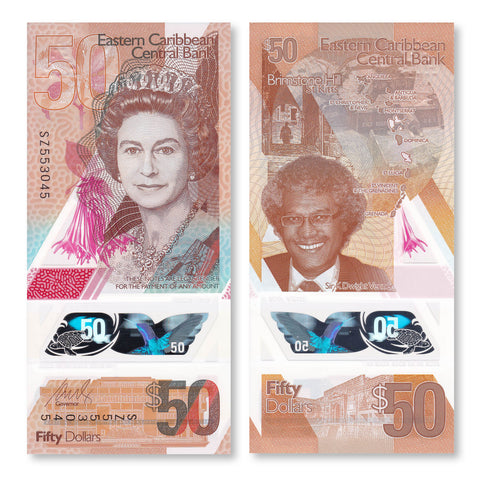 East Caribbean States 50 Dollars, 2019, B243a, UNC - Robert's World Money - World Banknotes
