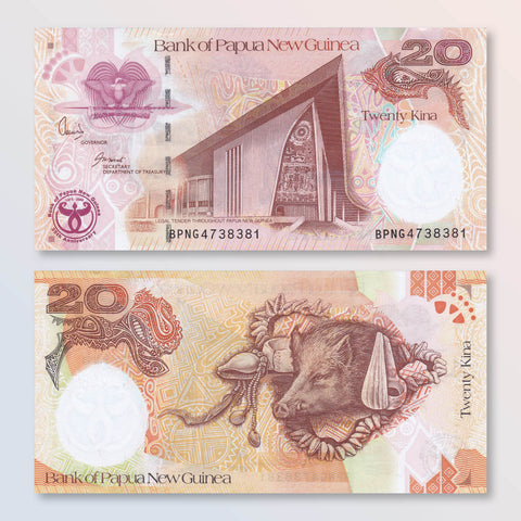 Papua New Guinea 20 Kina, 2008, B141a, P36a, UNC - Robert's World Money - World Banknotes
