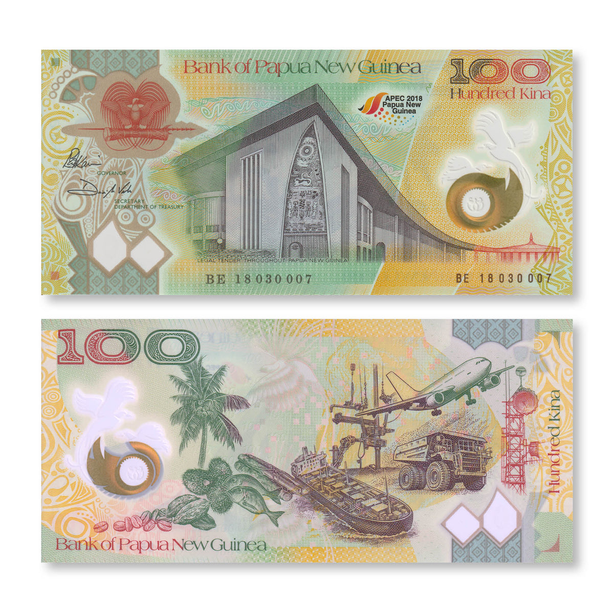 Papua New Guinea 100 Kina, 2018 Commemorative, B160a, UNC - Robert's World Money - World Banknotes