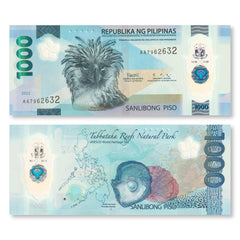 Philippines 1000 Piso, 2022, B1108a, AA Prefix, IBNS Banknote of the Year 2022, UNC