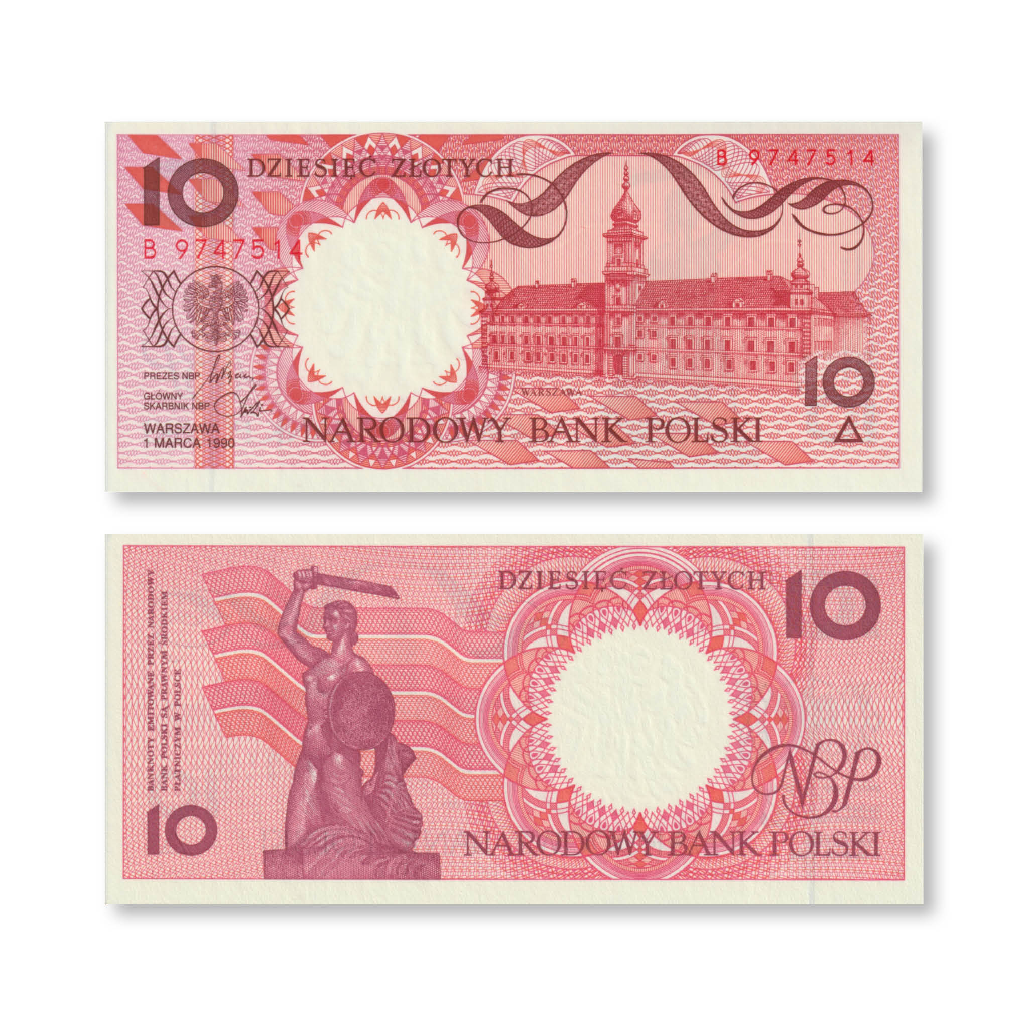 Poland Full Set: 1–500 Zlotych, 1990, BNP810, P164–P172, Unissued Series, UNC - Robert's World Money - World Banknotes