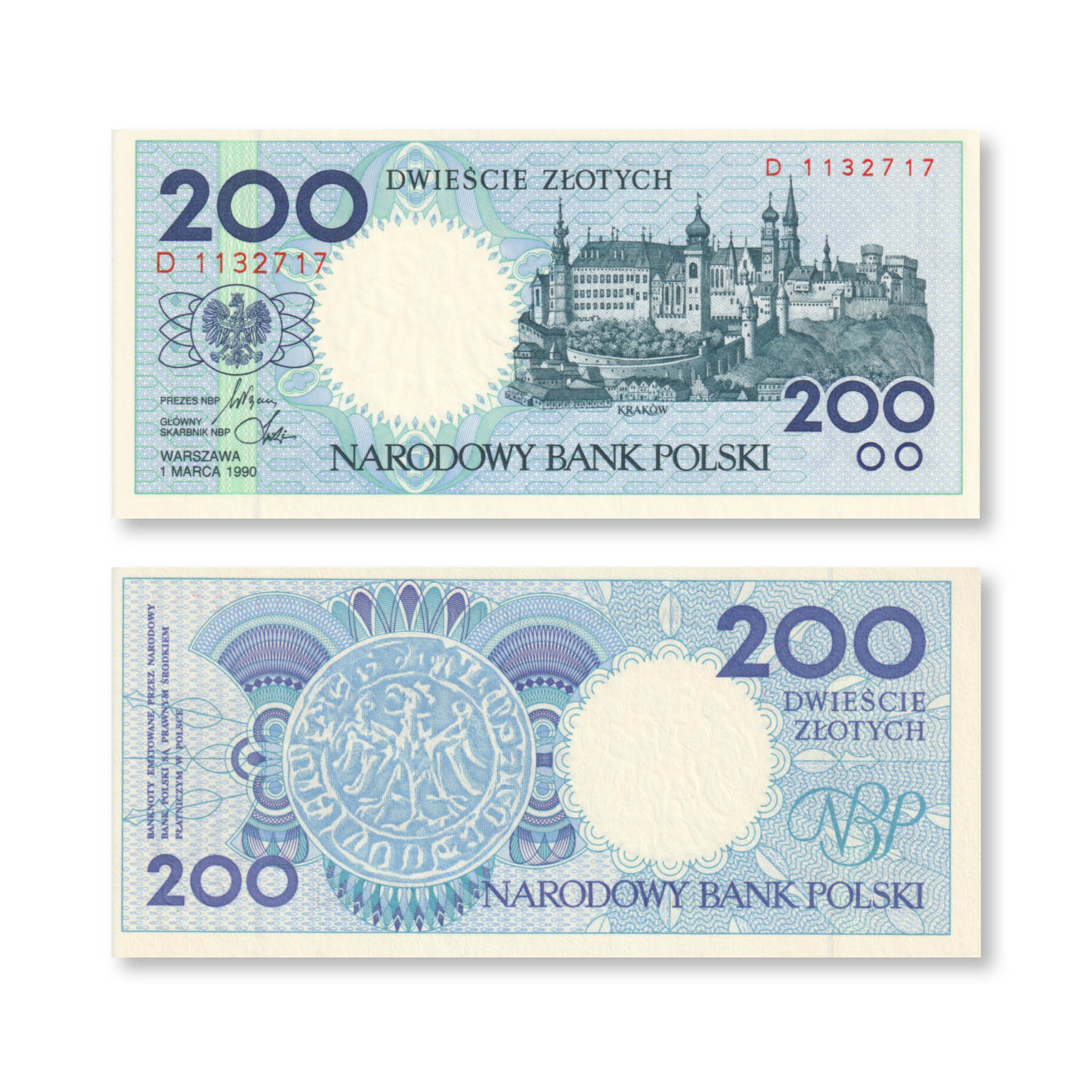 Poland Full Set: 1–500 Zlotych, 1990, BNP810, P164–P172, Unissued Series, UNC - Robert's World Money - World Banknotes